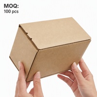 Boîte d'expédition en carton ondulé personnalisée avec bande déchirable, auto-adhésive, sans colle, impression pailletée pour emballage postal de vêtements