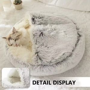 Perlengkapan Hewan Peliharaan Ramah Lingkungan Terbaru: Tempat Tidur Penenang Bentuk Gua untuk Kucing di Dalam Ruangan atau Anjing Kecil - Product Image 3