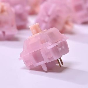 Interrupteur de clavier mécanique personnalisé <span class=keywords><strong>Gateron</strong></span> Pure Barry 5 broches 62g DIY Interrupteurs linéaires roses en POM - Product Image 4