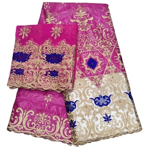 H & D Tissu de Dentelle en Coton Brodé <span class=keywords><strong>Bazin</strong></span> Riche Africain pour <span class=keywords><strong>Robe</strong></span> de Création avec Parfum - Product Image 1