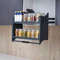 Acessórios para armários de parede de cozinha, plataforma removível, cesta de elevador de vidro, cesta elevatória SS pull down