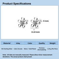 Fünfblättrige Blumen-Ohrstecker mit Schraubverschluss aus 925 Sterling Silber Minimalistische Ohrringe