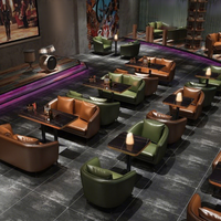 Ensemble table et chaises de bar en bois massif rétro pour bistrots, bars à cocktails, restaurants, cafés et canapés de cabines KTV