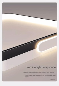 ไฟเพดานห้องรับประทานอาหารทรงสี่เหลี่ยมโคมไฟ LED ติดเพดานสีขาวอบอุ่นในห้องนอนในร่มแบบเรียบง่ายสำหรับบ้าน - Product Image 6