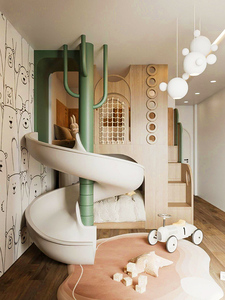 <span class=keywords><strong>Letto</strong></span> <span class=keywords><strong>a</strong></span> castello per bambini con scivolo in stile Wabi Sabi design per bambini <span class=keywords><strong>letto</strong></span> per bambini della metà del secolo con scivolo rotante <span class=keywords><strong>a</strong></span> forma di arco - Product Image 4