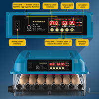Machine d'incubation d'œufs de poulet à taux d'éclosion élevé, incubateur automatique d'œufs de volaille pour 64 œufs de poulet