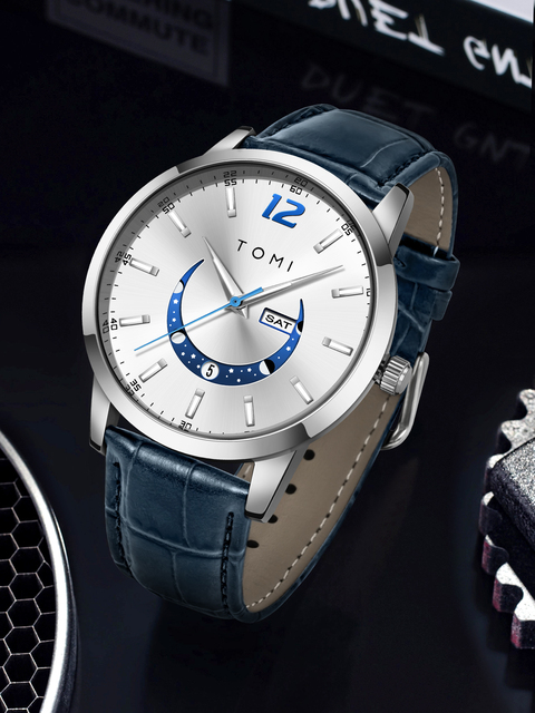 TOMI T020 Wholesale New Fashionable Quartz Watch for Business Premium Leather Band Customized Daily Use Wristwatches for Male