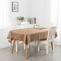 Nappe Ronde en Polyester Damassé Vintage à Motifs Floraux Bleu Marine pour Mariages, Banquets, Hôtels et Restaurants (Vente en Gros)