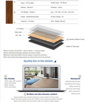 Moderner, umweltfreundlicher, wasserdichter LVT-Vinylboden für den Innenbereich mit selbstklebender Installation, Fischgrätmuster, Country-Eichen-Design