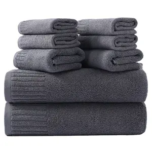 Organic Cotton Face Towel Hand Towel 8pcs Bath Towel Set