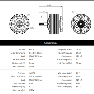 T-Motor <span class=keywords><strong>CINE66</strong></span> 2812 KV925/KV1155 4S-6S Offre Spéciale 3.3kg Max. Poussée FPV Cinematic Drone Motor - Product Image 3