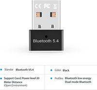 Adaptador BT5.4 para PC, Dongle USB BT5.4V, Baja Latencia, Plug & Play, Sin Controladores, para Windows 7/10/8.1/11, Alta Ganancia (Negro)