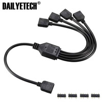 Cable divisor RGB de 1 a 4, 5V, 3 pines, ARGB, conector de tira LED extensible para ventilador de carcasa direccionable