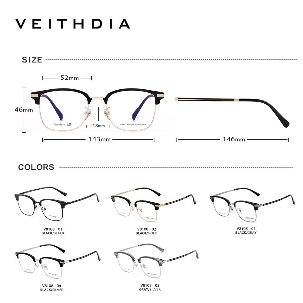 half frame titanium glasses