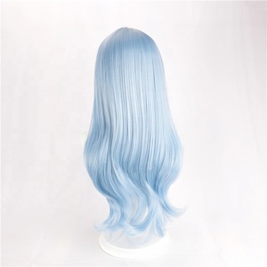 Peluca Larga y Rizada Azul Claro de 60 cm al por Mayor, Peluca de Cosplay de Anime Sintética de <span class=keywords><strong>Rimuru</strong></span> Tempest, Peluca para Fiesta de Halloween - Product Image 5