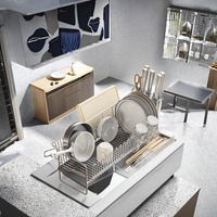 Égouttoir à vaisselle de cuisine à un seul niveau en acier inoxydable 304, antirouille, écologique, non pliable, conception détachable, type sur pied