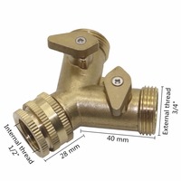 Robinet en Laiton en Forme de Y, Adaptateur de Connecteur de Déviateur de Tuyau d'Arrosage, Robuste, Séparateur de Tuyau à 2 Voies