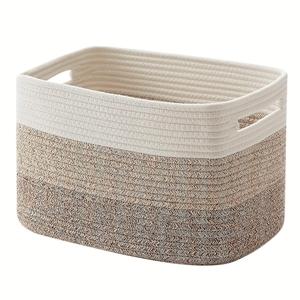 Cestas de Almacenamiento Rectangulares de Tela Tejida 100% Algodón Jianna Modernas, Diseño Plegable, Ecológicas, con Asas para Plantas, Venta al Por Mayor - Product Image 6