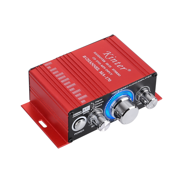 Kinter MA170 2-Channel Auto Home Cycle Arcade DIY 2 X 20 W Mini Amplifier Bass Treble RCA Input Audio Mini Amplifier