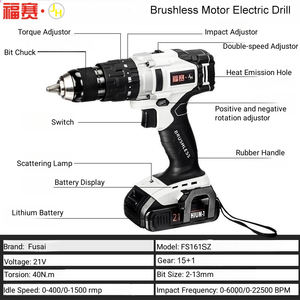 Perceuses à percussion électriques professionnelles sans fil de haute qualité FS-161SZ, perceuses à percussion pratiques à vendre - Product Image 3