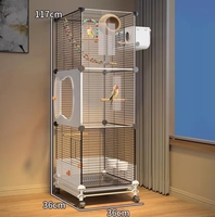 Grande cage à oiseaux en fil métallique avec protection anti-évasion, nouveau modèle de luxe style villa pour cockatoos, conures solaires et paons