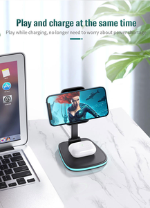 Base de Carga Inalámbrica Magnética 3 en 1 de 15W para <span class=keywords><strong>iPhone</strong></span> 17 16 15 Pro Max, Airpods, <span class=keywords><strong>Apple</strong></span>, Samsung <span class=keywords><strong>Watch</strong></span>, Estación de Carga Rápida - Product Image 3