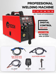 Máquina de Soldadura <span class=keywords><strong>MIG</strong></span>/MMA-200 EDON de 200 Amperios con Inversor de CC y Función de Pulso para Aluminio - Product Image 4