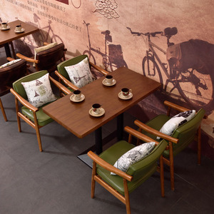 Juego de sillas de mesa de madera maciza de estilo moderno de gama alta nórdica para cafetería, restaurante, tienda de postres y bebidas, tienda de dulces, comedor informal - Product Image 5