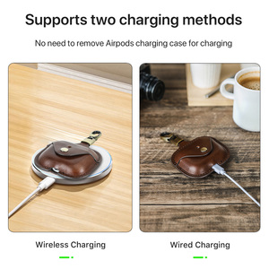 <span class=keywords><strong>Funda</strong></span> de cuero italiano curtido vegetalmente para <span class=keywords><strong>AirPods</strong></span> <span class=keywords><strong>Pro</strong></span> 1/2/3, con carga inalámbrica, antipérdida, CF1228 - Product Image 6