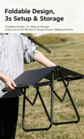 Table de camping pliable tactique ultra-stable en acier résistant à l'usure, table tactique Phantom