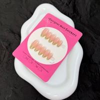 Y69 Offre Spéciale – Kit de 10 Faux Ongles Réutilisables en ABS, Forme Amande, Taille Unique, Vente en Gros, Ongles Artificiels Français Moyens