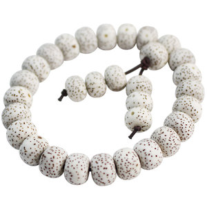 Pulsera de semillas de Bodhi con cuentas de barril de 10x7mm, color blanco natural, para hombres y mujeres, regalo, joyería - Product Image 5