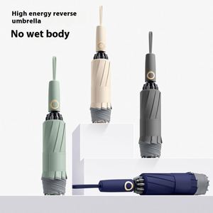 Men Women's Fully Automatic Ten-Bone Reverse Edge Umbrella 70% Reflective <b>Strips</b> Business-Style Sunny Logo Advertising Print for - Product Image 2