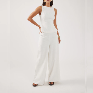 Fábrica de Ropa Personalizada para Mujer, Blusa con Cuello Barco, Blusas y <span class=keywords><strong>Tops</strong></span> Elegantes para Mujer - Product Image 4