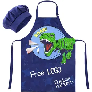 Superior Quality Kitchen Customized Waterproof Comfort Sleeveless Lovely Printing Children's Painting Apron