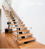 CBMMart Intérieur de haute qualité Maison moderne à poutre centrale Escalier de style européen en bois massif