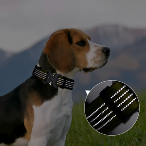 High Quality Nylon Reflective Pet <b>Collars</b> Adjustable Breathable For <b>Dog</b> Night Walking Safely - Product Image 4