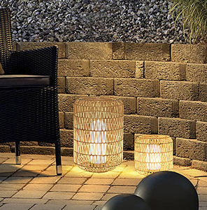 Lampada da Giardino Solare in Rattan per Esterni, Lampadina LED IP65 Impermeabile, Illuminazione Decorativa Vintage Ecologica - Product Image 5