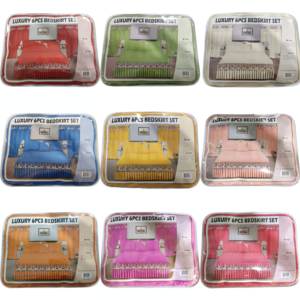 Usine personnalisé dentelle de luxe 6 pièces jupe de lit ensemble avec rideau solide matelassé couvre-lit ensemble avec dentelle volants pour literie hôtel - Product Image 6