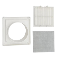 Grille de ventilation carrée moderne en plastique QIEXEIN avec moustiquaire pour conduit mural CVC, idéale pour usage extérieur et sous-sol