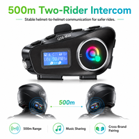 Casque de moto avec interphone, communication entre deux motards sur 500 m, réduction de bruit CVC DSP, étanche IP65, radio FM