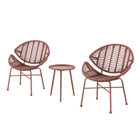 Ensemble de table et chaises de jardin en aluminium durable, table ronde d'extérieur