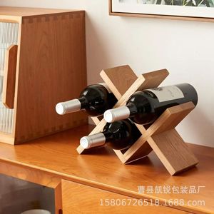Estante para vino de madera con forma de diamante, soporte para botellas para bar en casa, duradero, para uso en fiestas - Product Image 3