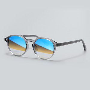 Lunettes de soleil rondes à monture complète, verres miroir, protection UV 100%, unisexe, protection solaire pour adultes - Product Image 3