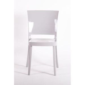 LUCIENNE Chaise en polycarbonate gris argent extra-brillant Modèle 13L001 1er choix Option pour meubles de salon - Product Image 2