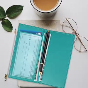 Biểu tượng tùy chỉnh người đàn ông Phụ Nữ RFID chặn PU da sổ Séc Bìa Wallet với chủ bút - Product Image 6