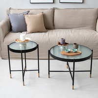 Meilleure vente pas cher Salon Unique Petite Table à thé Table basse de luxe en bois et en fer