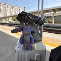 Jellcatt UK Mini Lapin en Peluche Tie-Dye Arc-en-ciel à Oreilles Souples, Porte-clés et Breloque de Sac, Petit Lapin Rembourré, Cadeau