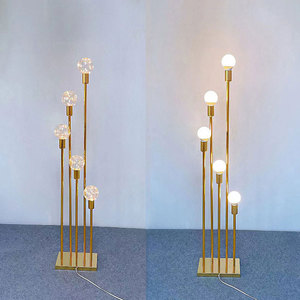 Decoración para Bodas, Lámpara de Juncos Dorados, Guía de Camino, Arte en Hierro, Decoración para Fiestas, <span class=keywords><strong>10</strong></span> Cabezas, Faroles Dorados para Bodas, Centro de Mesa - Product Image 2