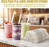 Pailles à boire jetables personnalisées en PLA, biodégradables, fournitures de fête, emballées individuellement, pailles blanches, pailles en plastique Jumbo Boba